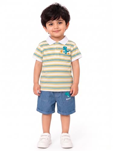 Image of Krishn Creations Kids Clothes for Boys | Cotton Printed Half Sleeve T-shirt and Shorts Baby Boy Dress | Casual Wear Kids Clothes