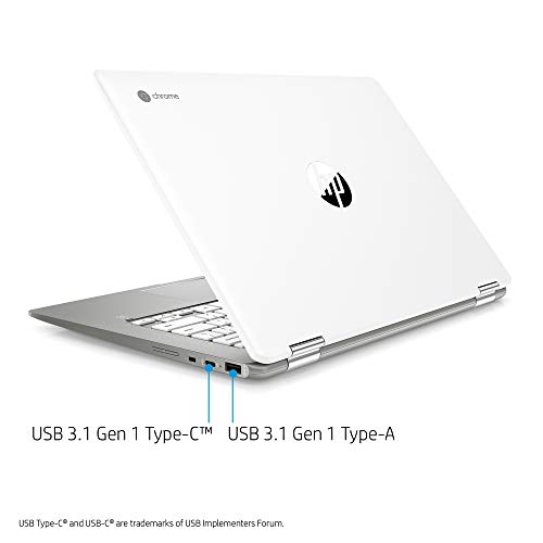 Hp X360 14 Chromebook Laptop Computer 14" Hd Sva Touch Display Intel Pentium Dual-Core N5000 Processor 4Gb Ddr4 128Gb Emmc Wifi Webcam Chrome Os Google Classroom Compatible W/ 32Gb Sd Card #TOP3