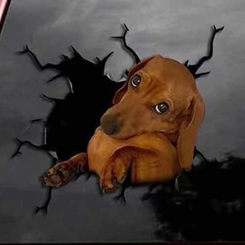 ISAKEN 3D Puppy Dog Crack Adesivo per Auto