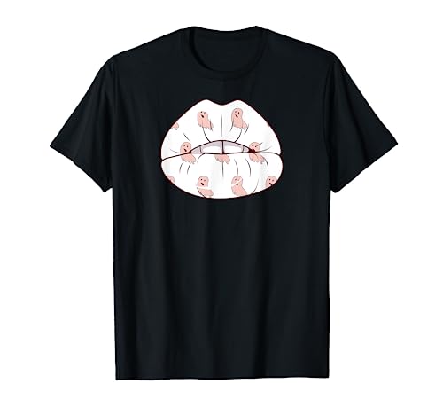 Sexy Kiss Lips Halloween Ghost Costume Camisa Mujer Camiseta