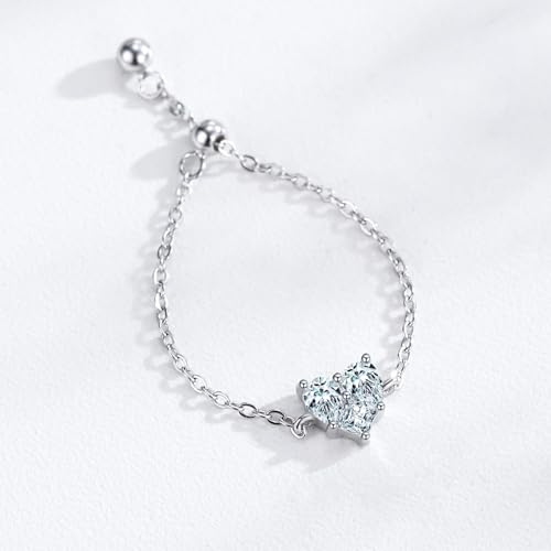 Bague Mariage Cœur Cadeau Idéal Femme Argent Taille Réglable