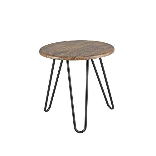 ASPECT Mesa Auxiliar Redonda Brockton, Madera MDF, Vintage 1, 45 x 45 x 45 cm