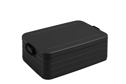 Mepal - Lunchbox Take a Break XL - Brotdose To Go - Für 6 Sandwiches oder 12 Brotscheiben - Meal Prep Box - Essensbox mit Unterteilung - Spülmaschinenfest - 2000 ml - Nordic Black