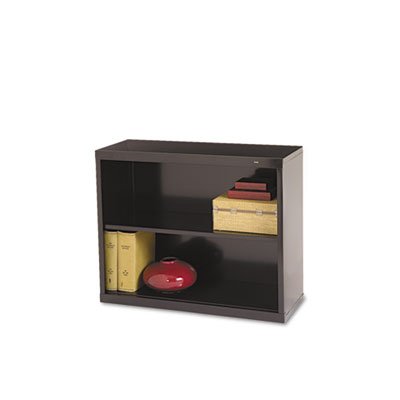 Tennsco Metal Bookcase, Two-Shelf, 34-1/2w x 13-1/2d x 28h, Black