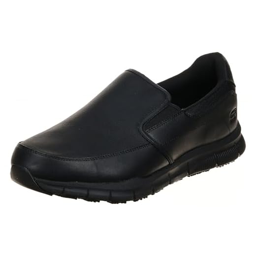 Skechers for Work Men's Nampa-Groton Food Service Shoe,black polyurethane,10.5 W US