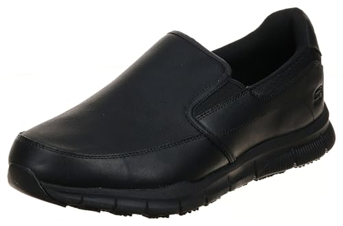 Skechers Men's Nampa-Groton Food Service Shoe, Black, 10.5 Wide