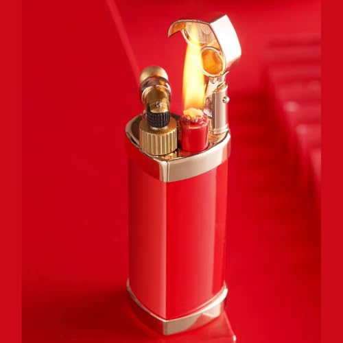 Image of Smoke King Heart Lid Open Flame Lighter (Red)