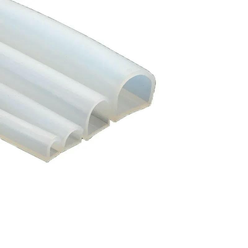 Bande d'étanchéité en caoutchouc de silicone en forme de D, 1 m, autocollante, haute température, pour porte et fenêtre, isolation phonique