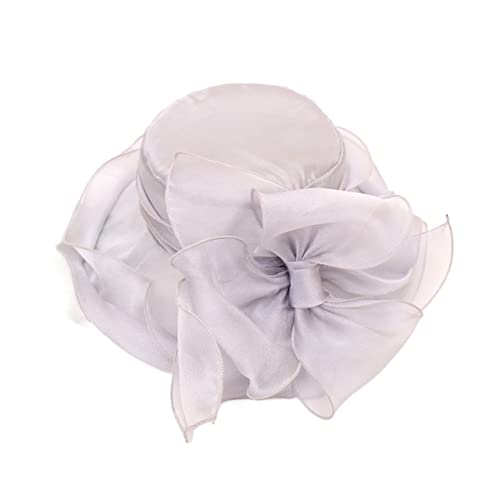 Chapeau organza grand bord pour mariage chic et plage en été