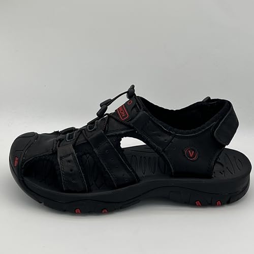 Men's Brown Adjustable Sandals - Casual Summer Beach Footwear with Rubber Sole & Comfortable Footbed (Stylish, Durable, Arch Support)4