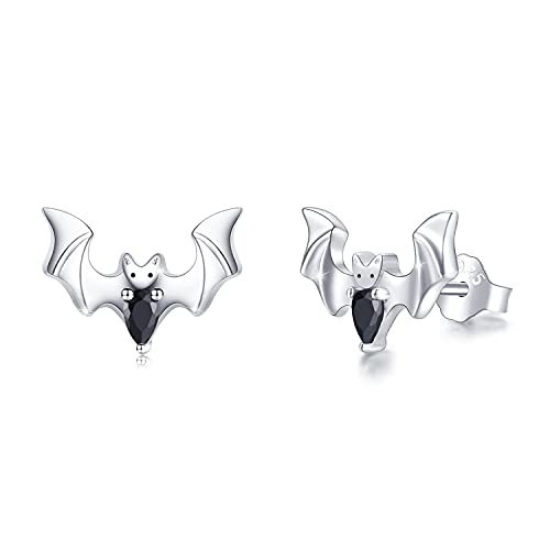 Pendientes de murciélago pendientes de plata de ley 925 con forma de animal joyería de murciélago regalo de cumpleaños para mujeres niños Cover