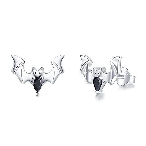 Pendientes de murciélago pendientes de plata de ley 925 con forma de animal joyería de murciélago regalo de cumpleaños para mujeres niños