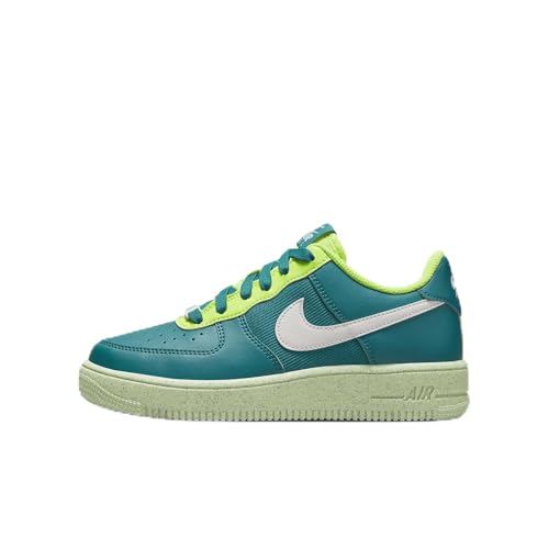 Nike Air Force 1 Crater Big Kids' Shoes (DM1086-300, Bright Spruce/Volt/Barely Volt/Phantom) Size 4.5