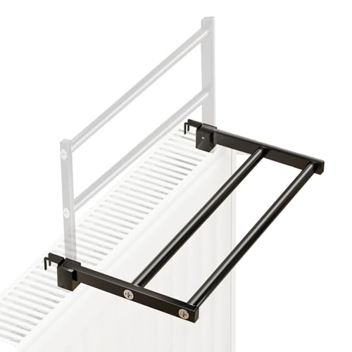 Porte-serviettes pour radiateur noir extensible sans perçage 110cm - 2