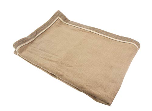 起毛ケット 発熱コットン ウール入り ブラウン