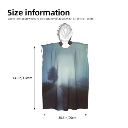 Poncho à capuche imprimé brouillard pour se changer à la plage après le surf