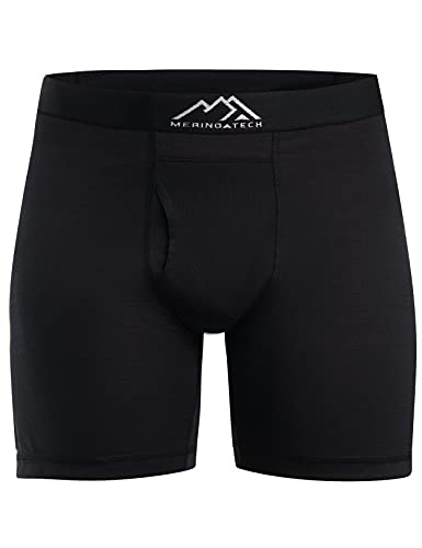 Merino.tech Merino Wool Underwear Mens - 100% Merino Boxer Wool Briefs Base Layer for Men (XX-Large, 1 Pack -Black)
