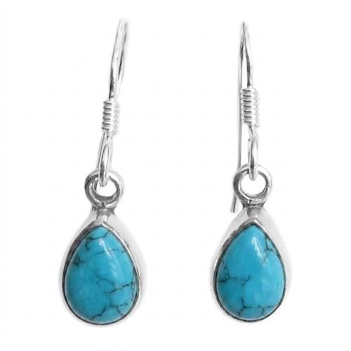 Boucles d'oreilles turquoise argent 925 Le Luft idée cadeau