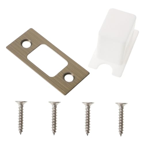 ELAYARD Placa de Cierre de Puerta de Acero Inoxidable con Placa Guía y Tornillos Compatible con Cerraduras de Madera Diseño con Acabado Antiguo para Seguridad y Fácil Instalación