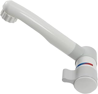 Grifo mezclador de Londres para Autocaravana, Caravana, Camping, Interruptor Giratorio, Gris Claro, Blanco