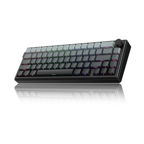 Image of 65% Layout Aluminum Shell Quick Release Wireless Mechanical Keyboard-Choc | 3-Mold Connection Layout Gasket Pre-Lubed Linear Switch,Side Printed PBT Keycap,NKRO,RGB Backlit Keyboard - Black Gradient