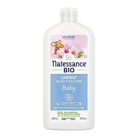 NATESSANCE - Organic Baby Lotion - Baby Bottom Protective Lotion - Oil-Limestone Liniment - Baby Moisturiser with Organic Virgin Olive - 99% Natural Cover