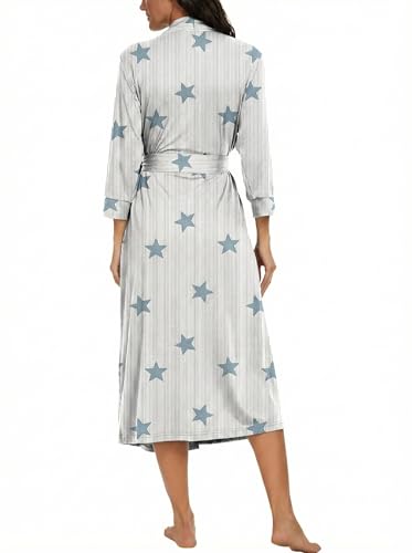 Image of VINTATRE Women Robes Long Knit Bathrobe Lightweight Soft Bath Robe with Pockets