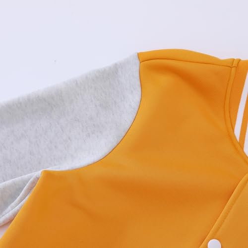 Image of Kids Baseball Jackets Boys Girls Fit Varsity Jacket Casual Lightweight Plain Button Cardigan School Coat