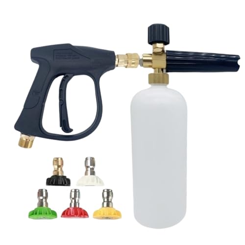 Alta presión, portátil y resistente | para lavado de coche con botella de espuma | para exterior, casa, garaje, oficina, patio, jardín