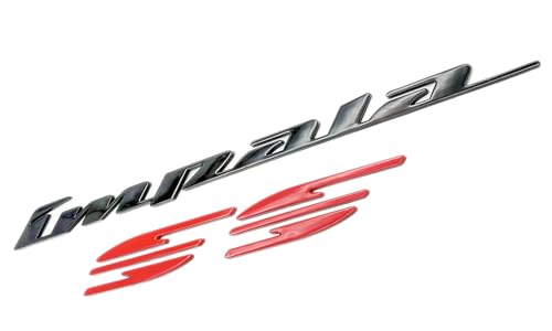 Image of Rear Quarter Panel Emblem Badge Replacement for 1994 1995 1996 Impala Ss 2Pcs (Black Red)