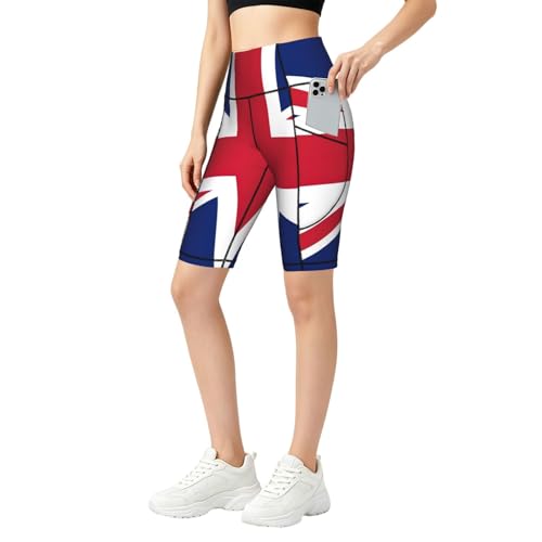 Short de motard femme taille haute avec poche pour sport et gym