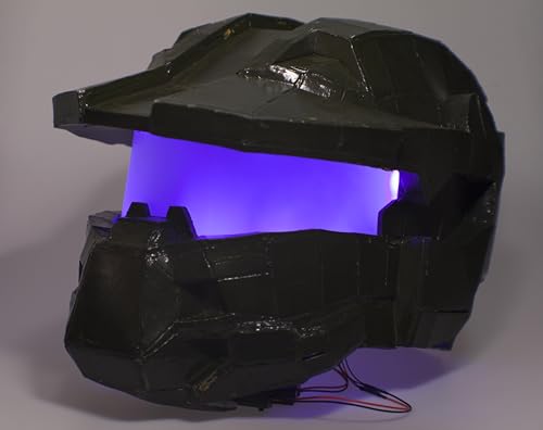 Image of [ Rectangular ] for Master Chief Helmet Lamp Titan Lamp Batman led Light Decorations Flexible Helmet Lights Cosplay DIY kit RGB Superhero for Men Gifts Purple