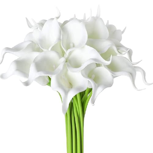 Lirios de cala artificiales en pack de 18 unidades y 35 cm para decoración 8