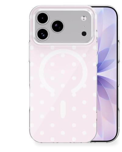 Feams for iPhone 18 Pro/17 Pro Case [Compatible with Magsafe] Slim Shockproof Protective TPU Phone Cover for iPhone 18 Pro/17 Pro 6.3" Women Girls, Pink Polka Dot
