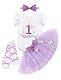 FYMNSI Baby M�dchen 1. Erster Geburtstag Outfit Schmetterling 1 Jahr Alt Party Fotoshooting Baumwolle Kurzarm Strampler Body Prinzessin T�t� Rock Pailletten Stirnband Beinw�rmer Set Lila 9-12 Monate