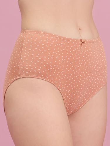Image of NYKD NYP104 High Rise Stretch Cotton Full Coverage Full Brief with Consealed Waistband-Pack of 3