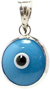 MIZZE Made for LuckAuthentic 925 Sterling Silver 10 MM Round Glass Evil Eye Charm Turkish Protection Pendant DIY - 14 Colors to Choose from