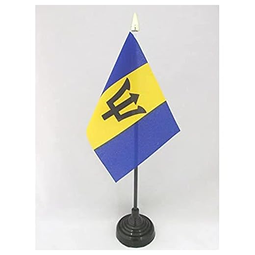 ¿Qué País Tiene la Bandera con Más Colores? 3 AZ FLAG Bandera de Mesa de Barbados 15x10cm -