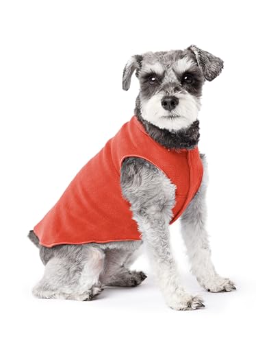 Image of Goldpaw Stretch Fleece Dog Sweater - with Spandex for 4-Way Stretch - Soft, Comfortable Dog Coat - Machine Washable - Made in the USA - Paprika - Size 10