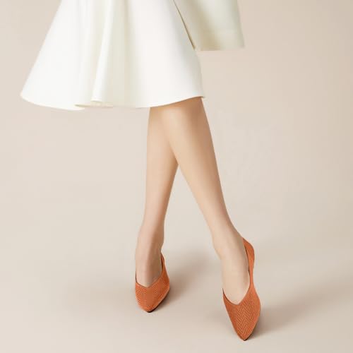Image of Pointed Toe Flats for Women Knit Ballet Flats Women's Comfortable Dress Shoes Casual Business Work