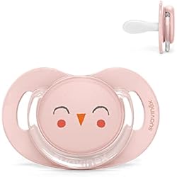 Suavinex, Chupete Premium para Bebés de 6-18 Meses. Chupete con Tetina Fisiológica Silicona SX Pro. Tetina más Plana y Flexible. Bonhomia, Rosa