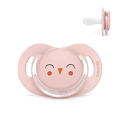Suavinex, Sucette 6-18 Mois. Tétine Symétrique SX Pro en Silicone. Tétine plus Plate et Flexible, Réversible. Bonhomia, Rose