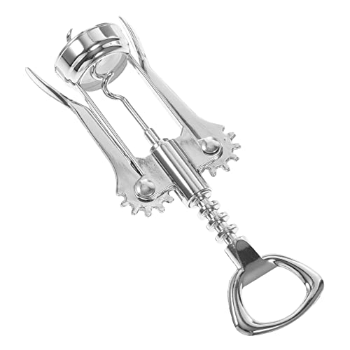 MOLUCKFU Metal Bottle Opener Wing Corkscrew Stainless Steel Construction for Home and Party Use