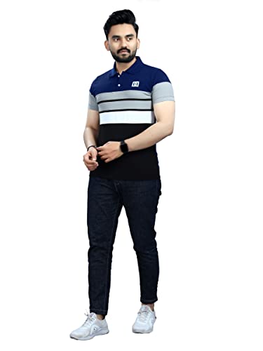 Image of Men's Regular Fit Striped Polo T-Shirts
