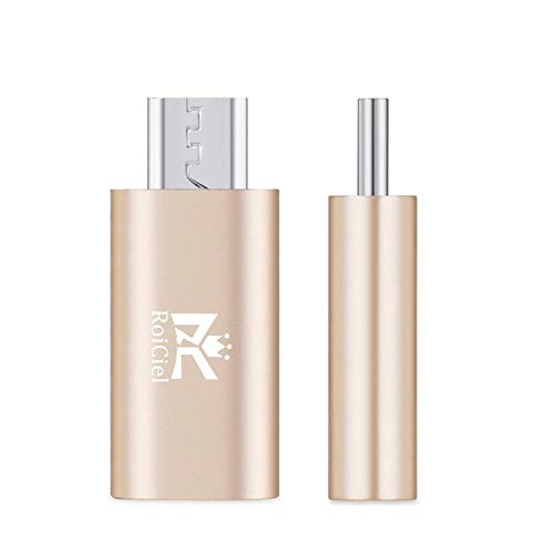 【2個セット】RoiCiel IPhone & USB-C変換アダプタ (IPhone → Type-C USB変換アダプタ/充電 高速転送 裏表関係なく接続可能) 新しいMacBook、ChromeBook Pixel、Nexus 5X、OnePlus