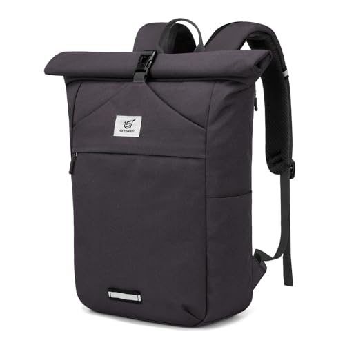 SKYSPER Sac à Dos Homme Rolltop Extensible Sacs a dos pour Voyage Vélo Travail College pour Adolescents Hommes Femmes