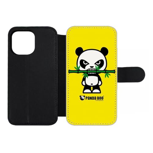 Étui cuir iPhone 15 Pro Max Panda Boo rabat magnétique protection intégrale