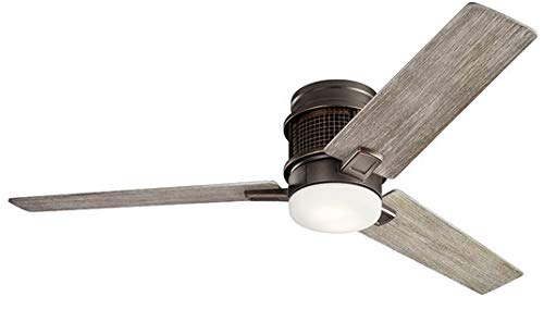80% Off Discount Kichler 300352OZ Chiara 52" Hugger Ceiling Fan with LED Lights and Wall Control, Olde Bronze
