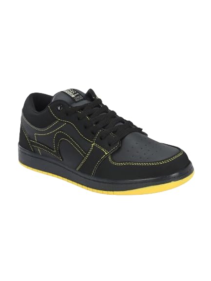 Image of Spykar Gry Men Black-Grey Urban Lace Up Sneaker