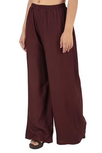 Image of Go Gazab - Stylish Women's Palazzo: Trendy Rayon Solid Color Ethnic Wear Palazzo